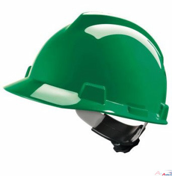 [101110500] V-GARD casque vert /Fas-Trac HDPE, non ventilé, EN 397 Fast-Trac/band. front. PVC