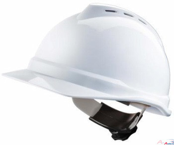 [101111300] MSA V-Gard 500 casque blanc ABS, non ventilé, EN 397 Fast-Trac/band. front. PVC
