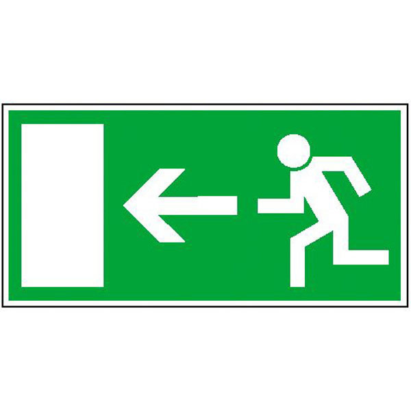 Chemin de secours à gauche, 400x200mm, luminescent, plastique