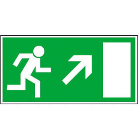 [650119] Rettungsweg rechts aufwärts, 400x200mm, nachleuchtend, Kunststoff
