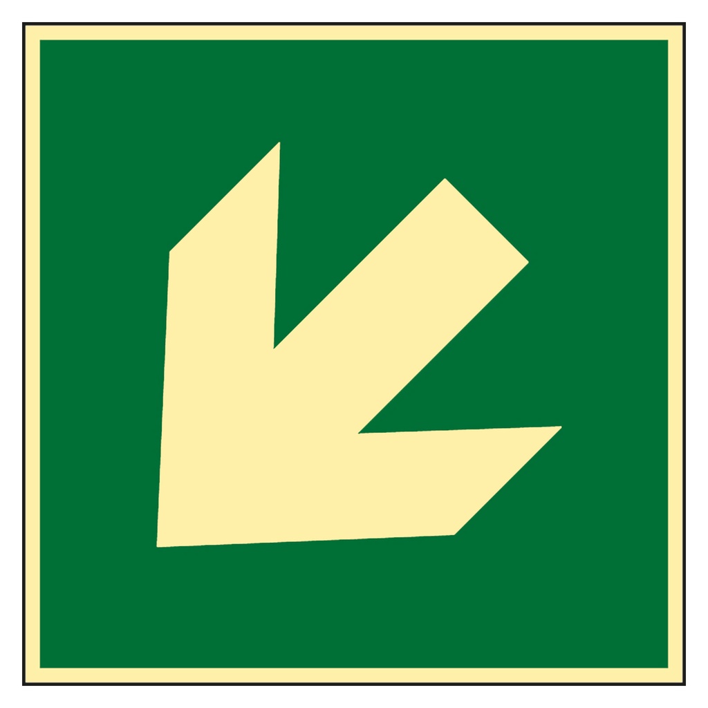 [650189] Flèche diagonale, 200x200mm, luminescent, film autocollant