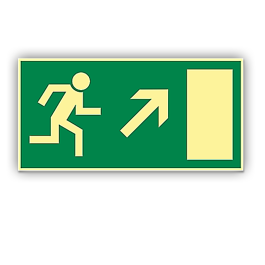 [1123653] Chemin de secours en haut à droite, 300x150mm, photoluminescent, aluminium