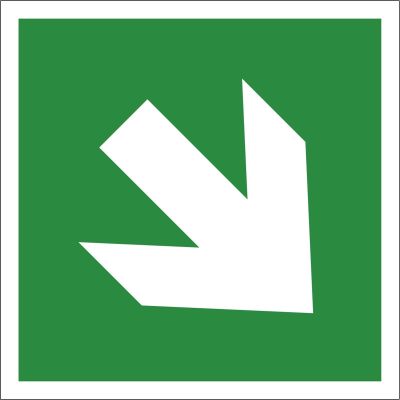 [902510035] Richtungspfeil diagonal, 200x200mm, nachleuchtend, Kunststoff