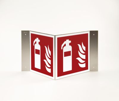 Extincteur sur porte-nez 200 x 200 mm ALU photoluminescent