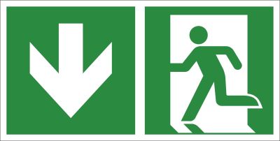 [902510183] Chemin de secours en bas, 400x200mm, photoluminescent, plastique