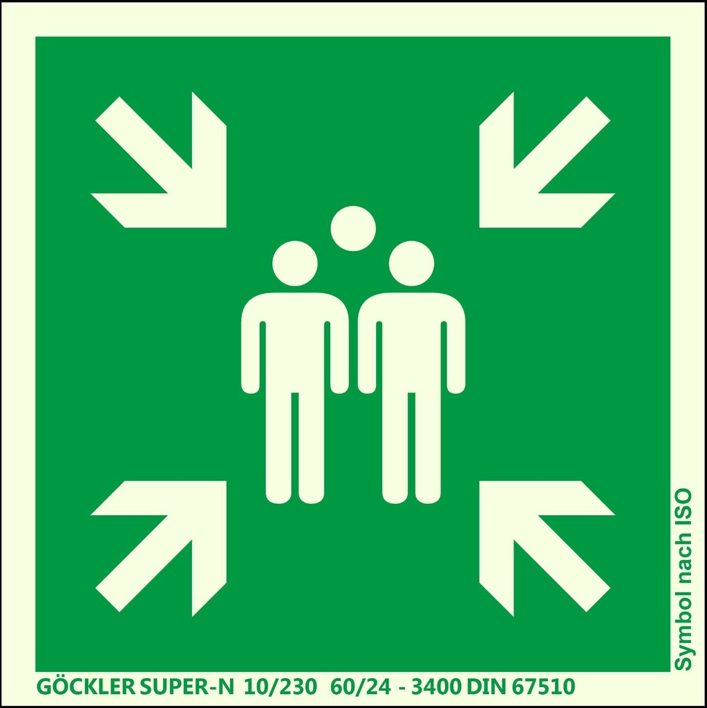 Sammelstelle, 200x200mm, nachleuchtend, Selbstklebefolie