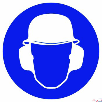 [E106A20] Utiliser une protection auditive et de la tête, Ø 200mm, photoluminescent, aluminium