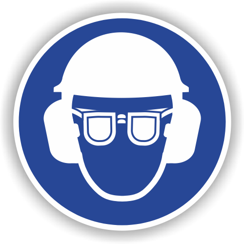 [E109A20] Porter une protection auditive, oculaire et de la tête, Ø 200 mm, aluminium