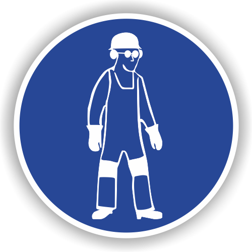 [E159F20] Utiliser une protection corporelle, Ø 200 mm, film autocollant