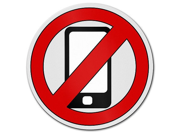 [E624F20] Mobiltelefon verboten, Ø 200mm, Selbstklebefolie
