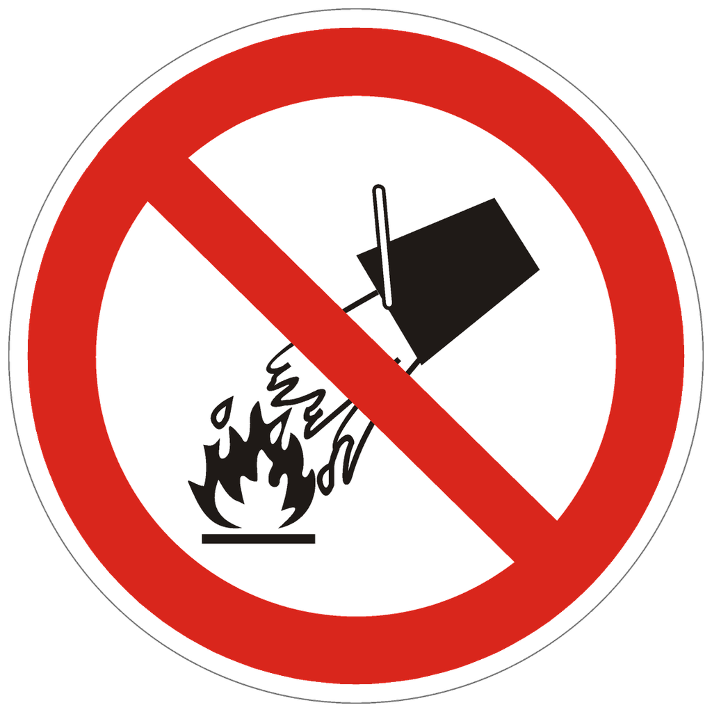 [E640F20] Ne pas éteindre avec de l'eau, Ø 200 mm, film autocollant