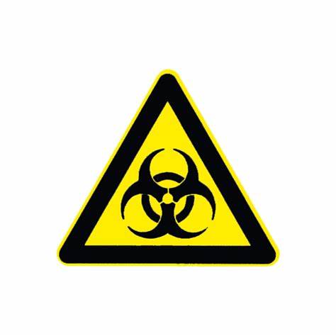 [E714F20] Avertissement de danger biologique, 200x200mm, autocollant