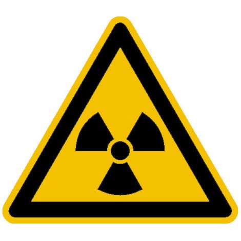Warnung vor radiokativen Stoffen, 200x200mm, Aluminium