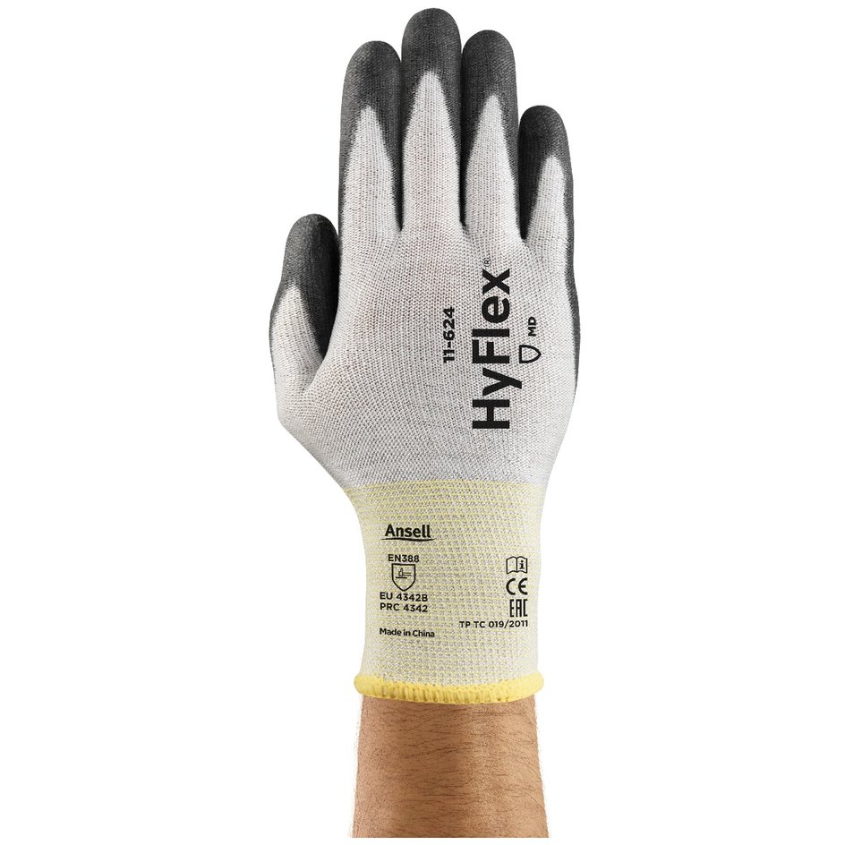 HYFLEX 11-624 PU-teilbeschichtet/Dyneema grau