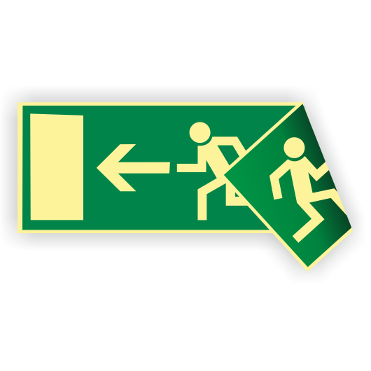 [650093] Chemin de sauvetage droite/gauche, double face, 300x150mm, plastique/ Fin de série