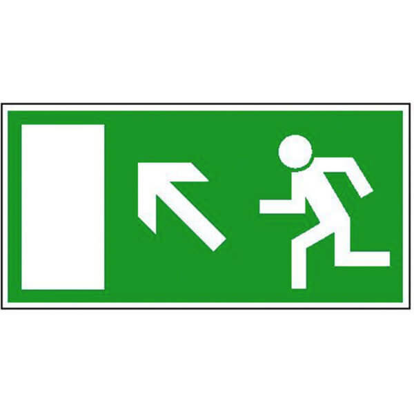 [650101] Rettungsweg links aufwärts, 300x150mm, nachleuchtend, Selbstklebefolie / Auslaufmodell