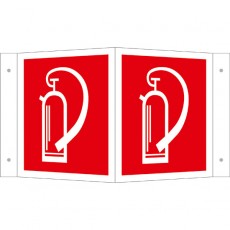 [650243] Extincteur / panneau d'angle PVC rouge / 200x200 mm