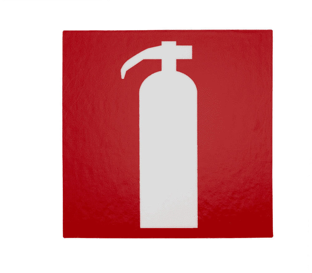 Feuerlöscher international, 150x150mm, nachleuchtend, Aluminium