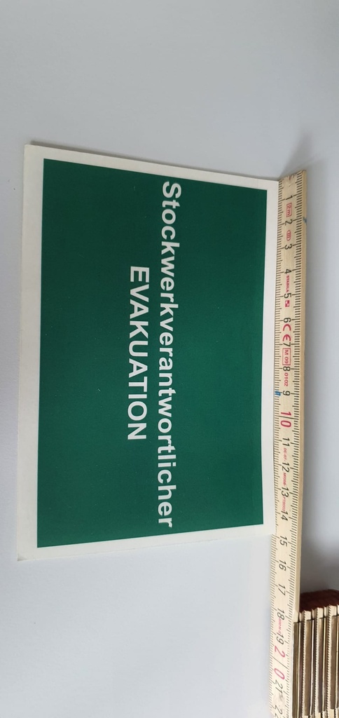 [902800070] Aufkleber Stockwerkverantwortlicher EVAKUATION