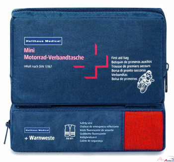 [61125] MINI Motorrad Verbandtasche COMBI mit Warnweste