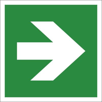 [902510034] Richtungspfeil gerade, 200x200mm, nachleuchtend, Kunststoff