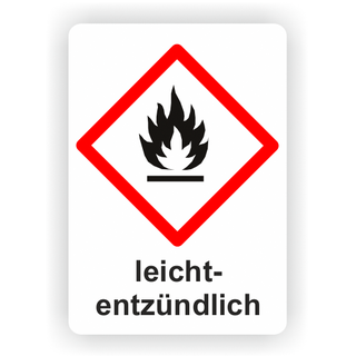 [2003F21] Gefahrstoffaufkleber Leichtentzündlich, 150x210mm, Selbstklebefolie