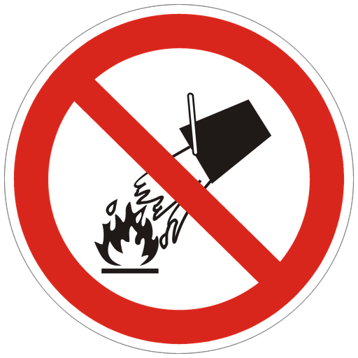 [E640F20] Ne pas éteindre avec de l'eau, Ø 200 mm, film autocollant