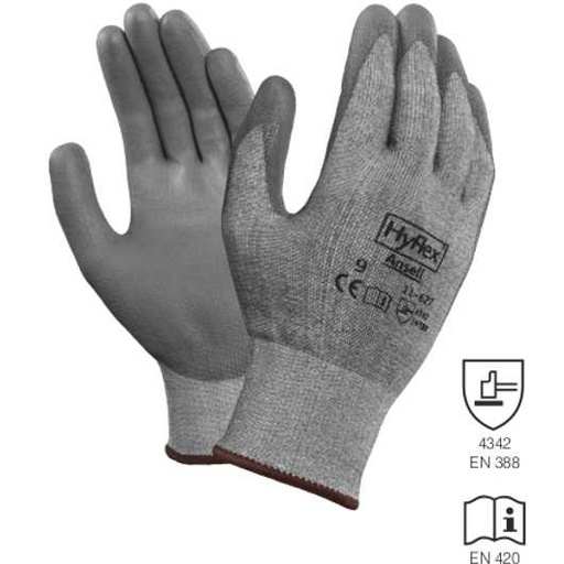 HYFLEX 11-627 PU-Teilbeschichtung/Dyneema grau